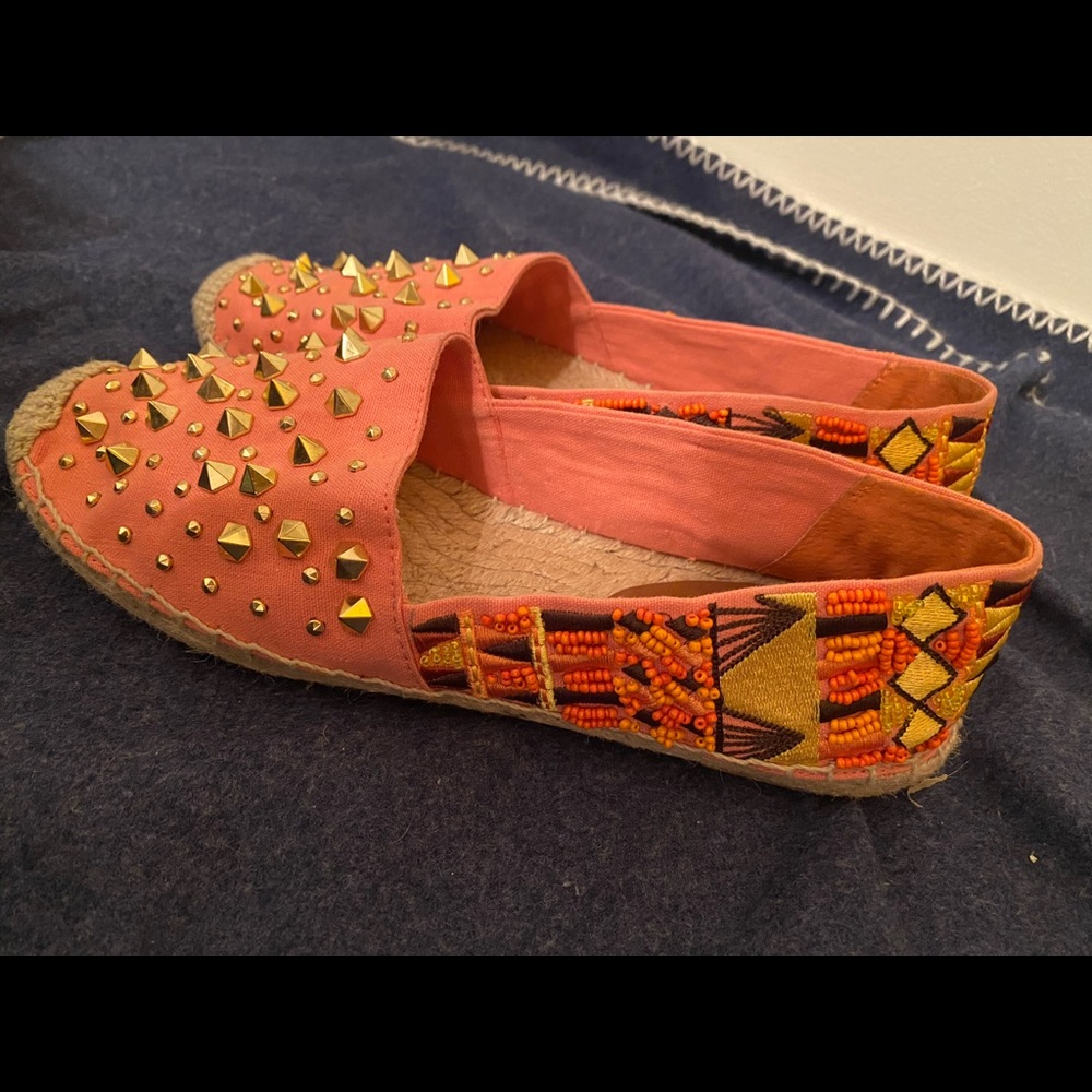 Studded Embroidered Espadrilles